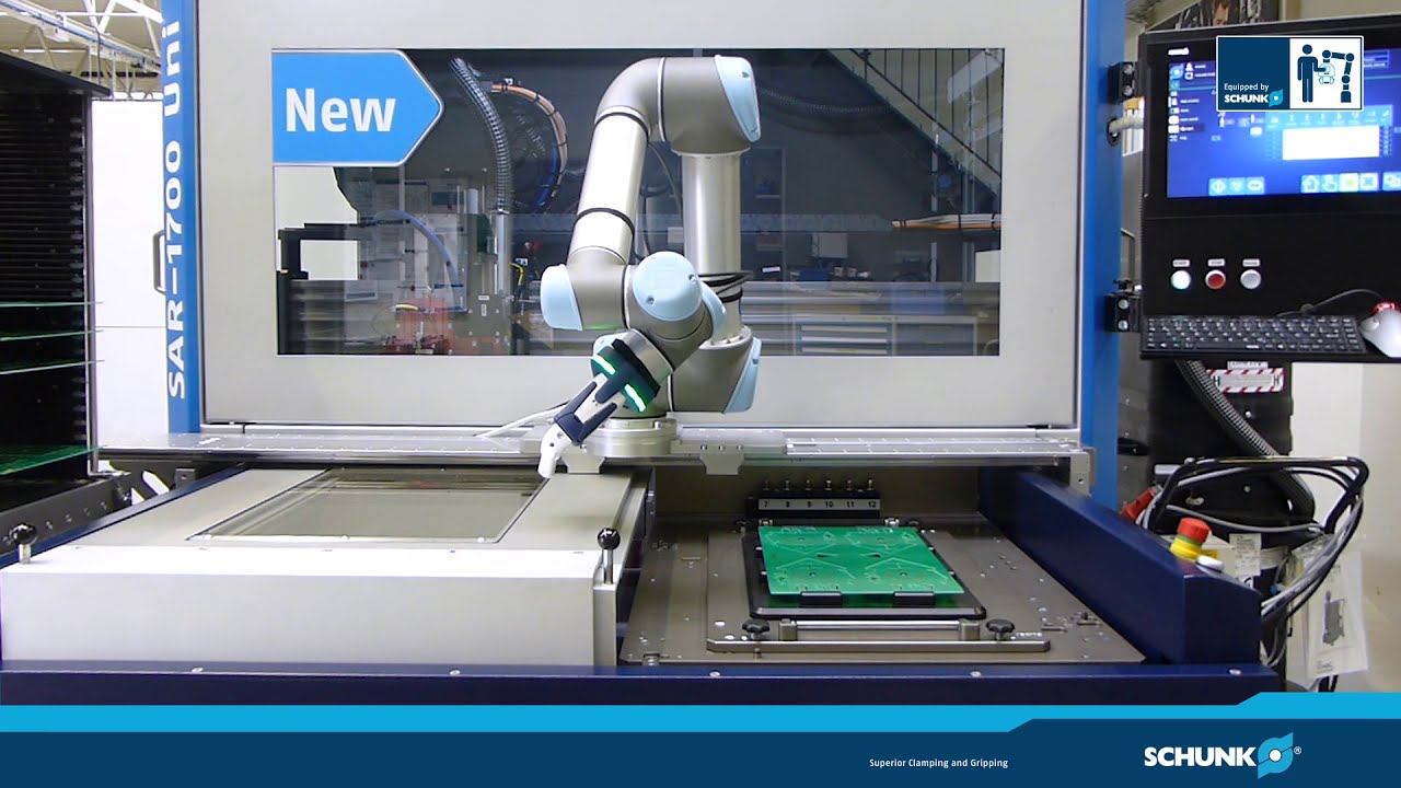 Equipped by SCHUNK – Automatic loading of depaneling machines